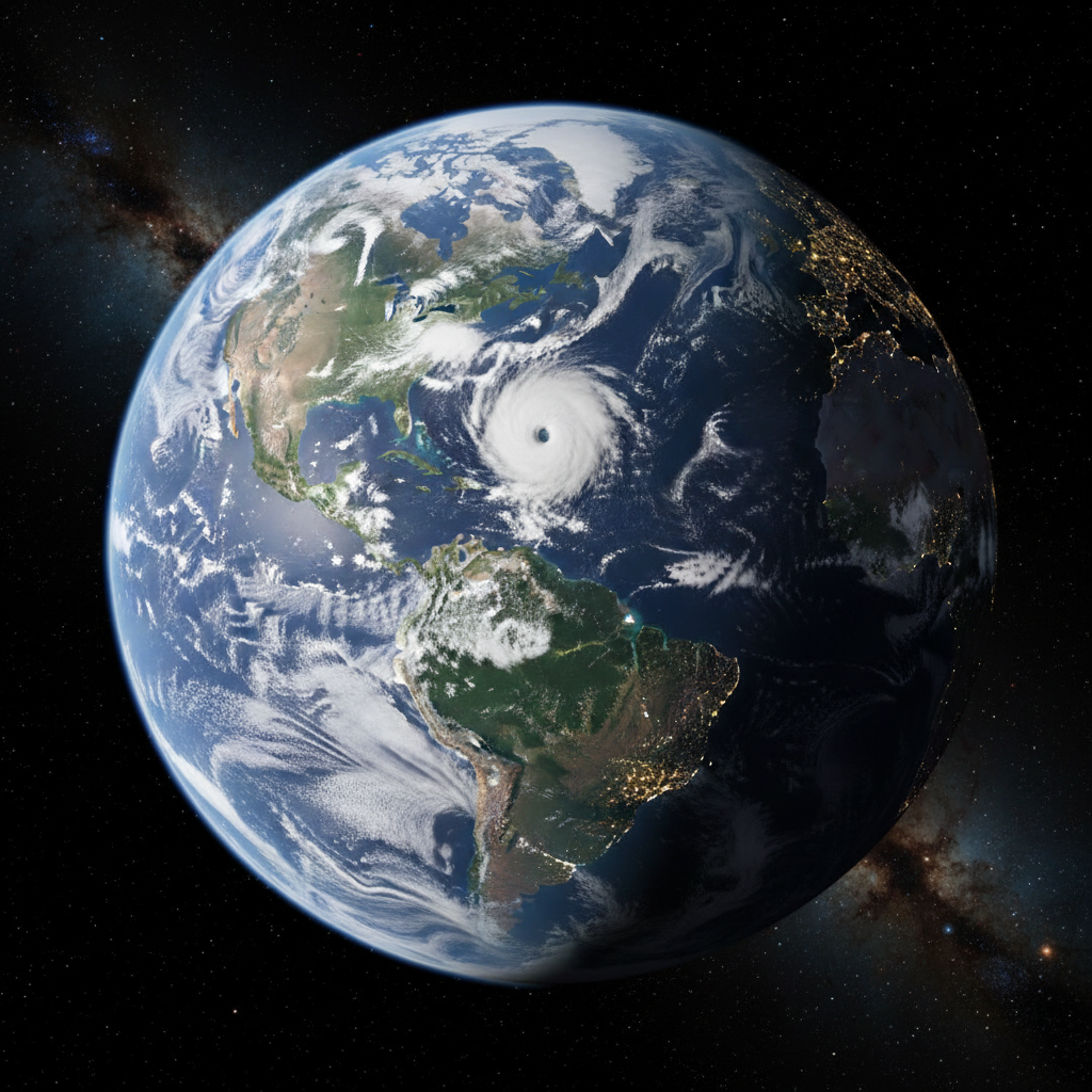 Uma visão impactante da Terra, destacando as profundas mudanças que nosso planeta está experimentando, desde o derretimento das calotas polares até a expansão urbana. O NISAR fornecerá dados cruciais para entender esses fenômenos globais.