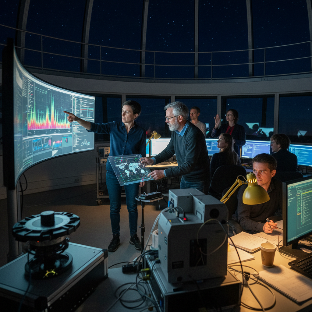No Instituto Leibniz de Física Atmosférica, cientistas correm para analisar dados cruciais durante a reentrada, utilizando instrumentos avançados para 'caçar' a assinatura química da poluição. Este momento de pesquisa intensa marcou a primeira medição direta da poluição de foguetes na alta atmosfera.