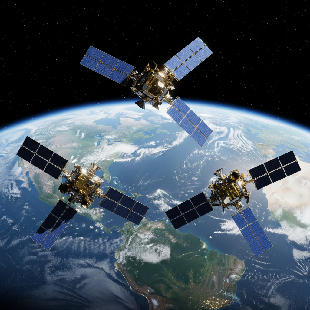 As quatro sondas espaciais da missão Magnetosphere Multiscale (MMS) da NASA operam em formação de tetraedro, coletando dados cruciais sobre a reconexão magnética na magnetosfera terrestre.