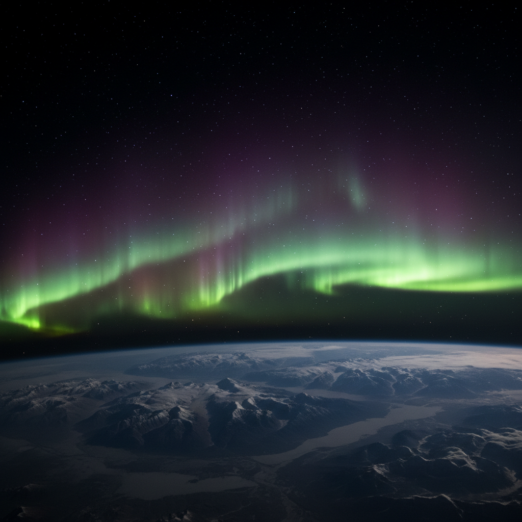 A majestosa aurora boreal, um espetáculo de luzes nos céus polares, é a manifestação visível da interação entre o vento solar e o campo magnético protetor da Terra.