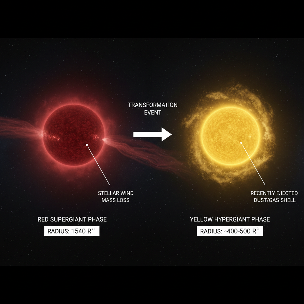 A Metamorfose Cósmica de WOH G64: Uma Estrela Gigante se Transforma Diante de Nossos Olhos