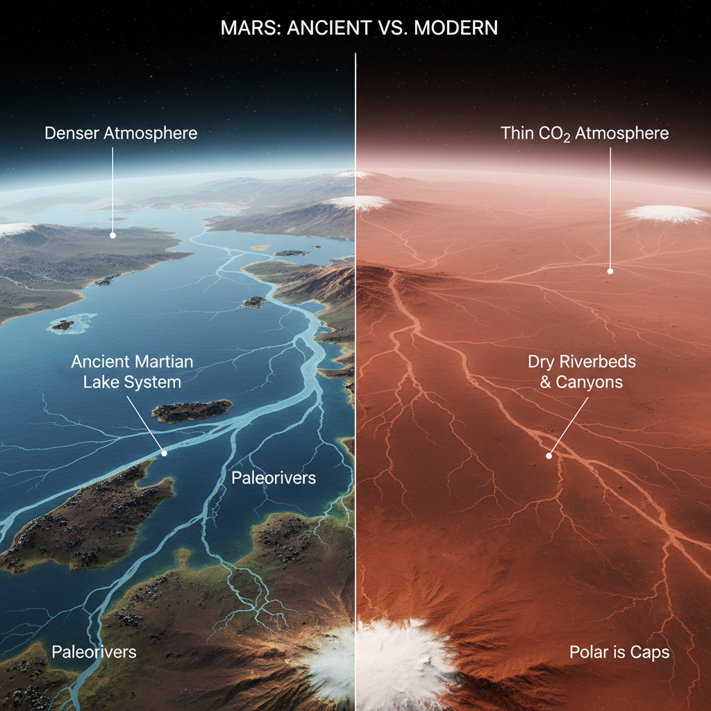 Rios e Lagos Marcianos: A História Aquática Escondida na Arábia Terra