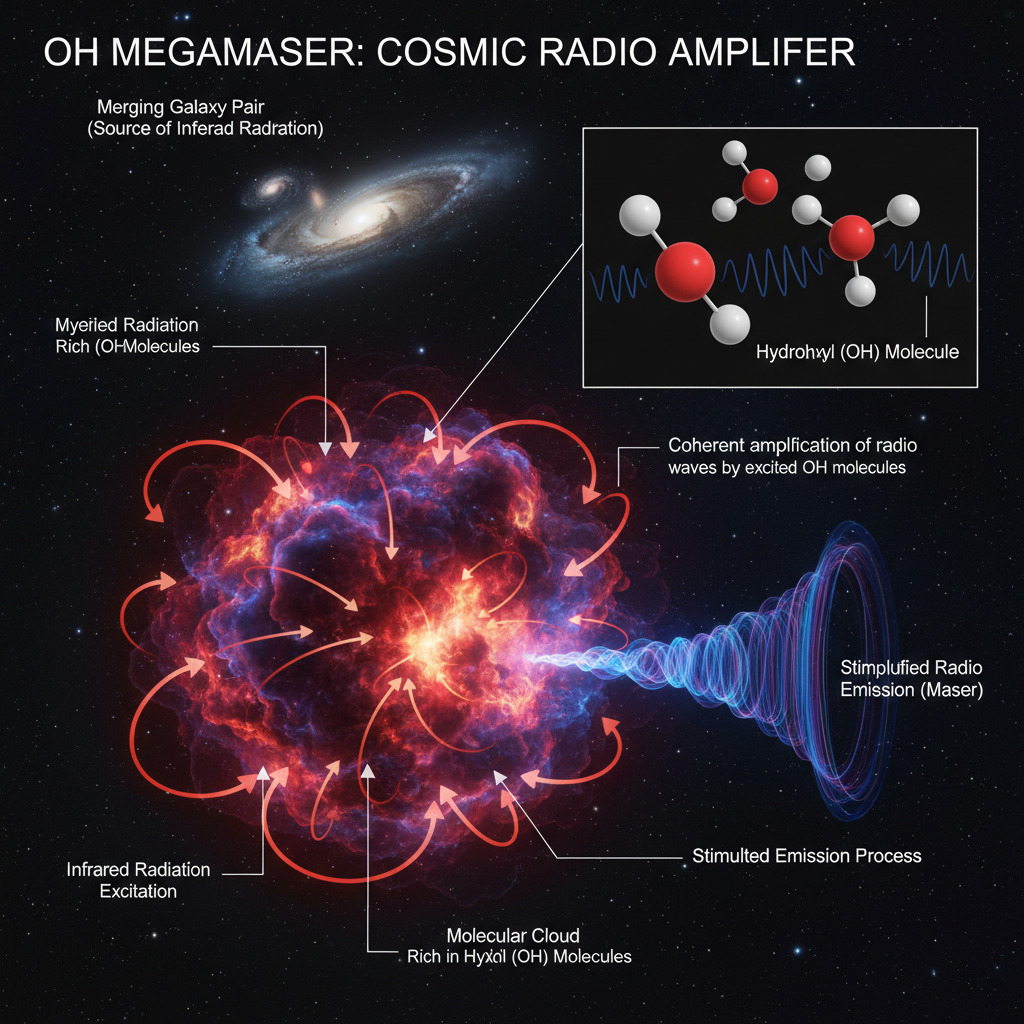 O Grito Cósmico Mais Distante: MeerKAT Revela Megamaser de OH no Universo Jovem