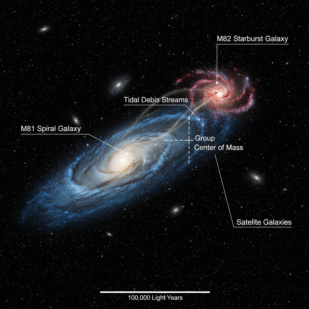 O Balé Cósmico de M81 e M82: Desvendando a Expansão do Universo Local