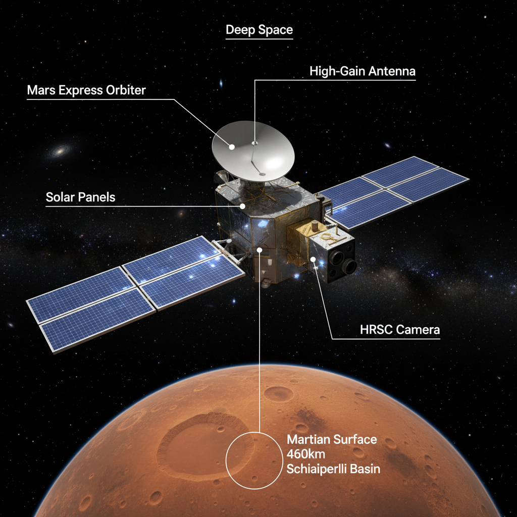 A sonda Mars Express da Agência Espacial Europeia tem presenteado os cientistas com perspectivas visuais detalhadas de regiões remotas de Marte.