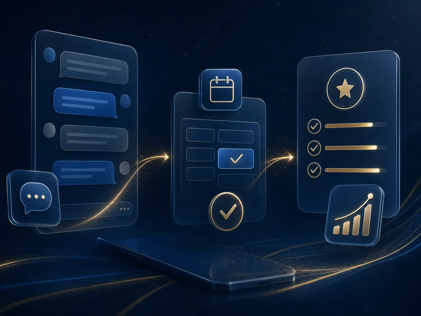 Visualisierung vom Chat zum gebuchten Termin