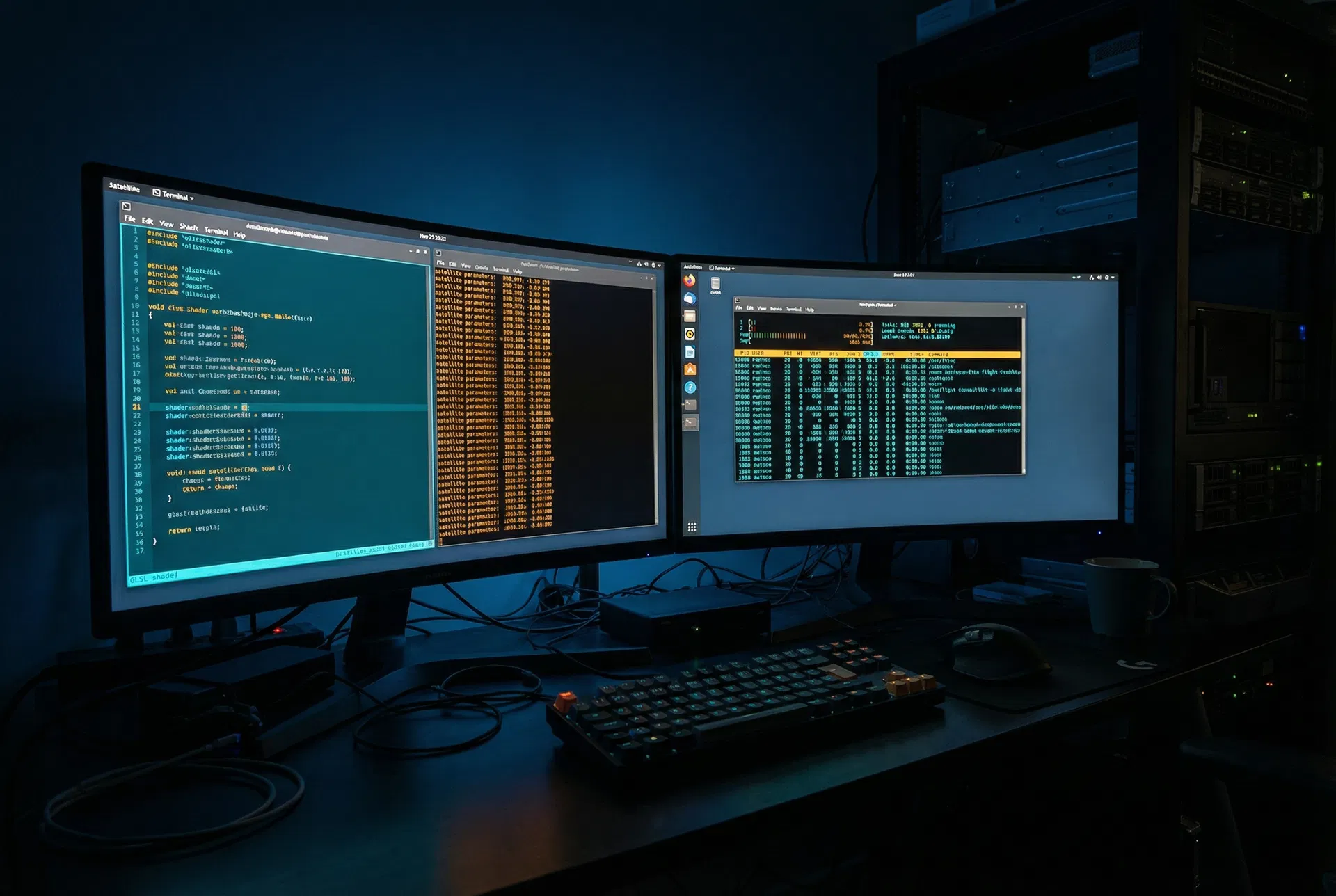 Multiple AI agent terminals running simultaneously