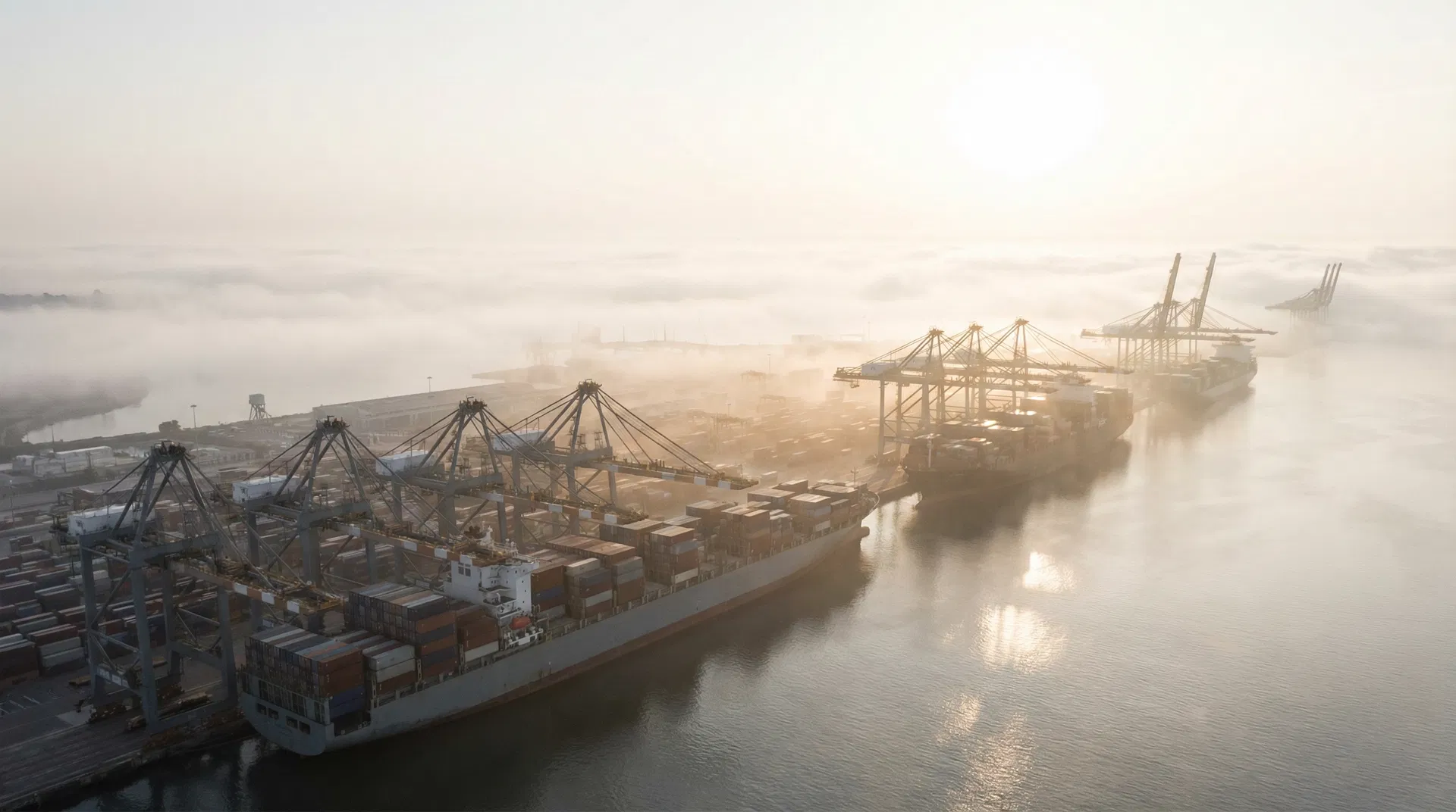 Industriehafen im Morgenlicht