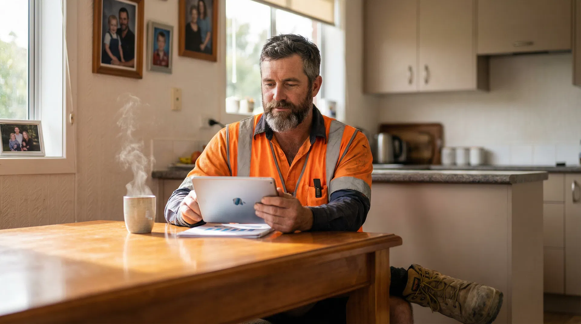 NZ Tradie reviewing finances
