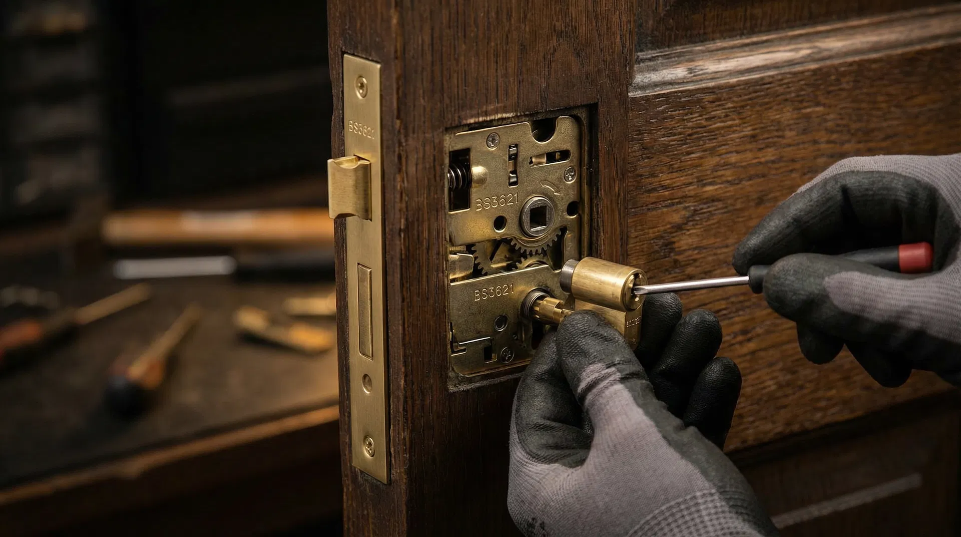 High-security lock installation