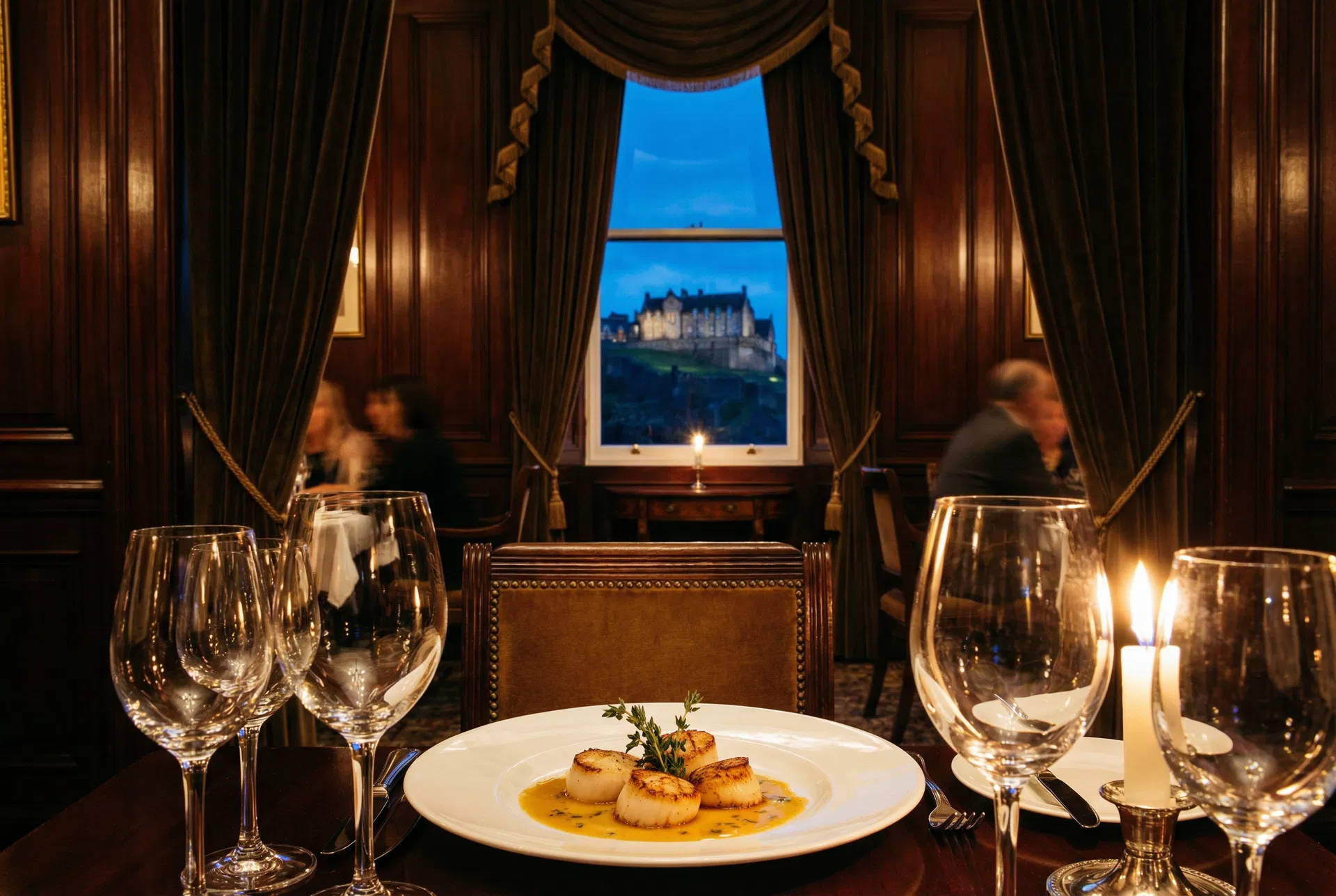 Private dining in Edinburgh with castle views