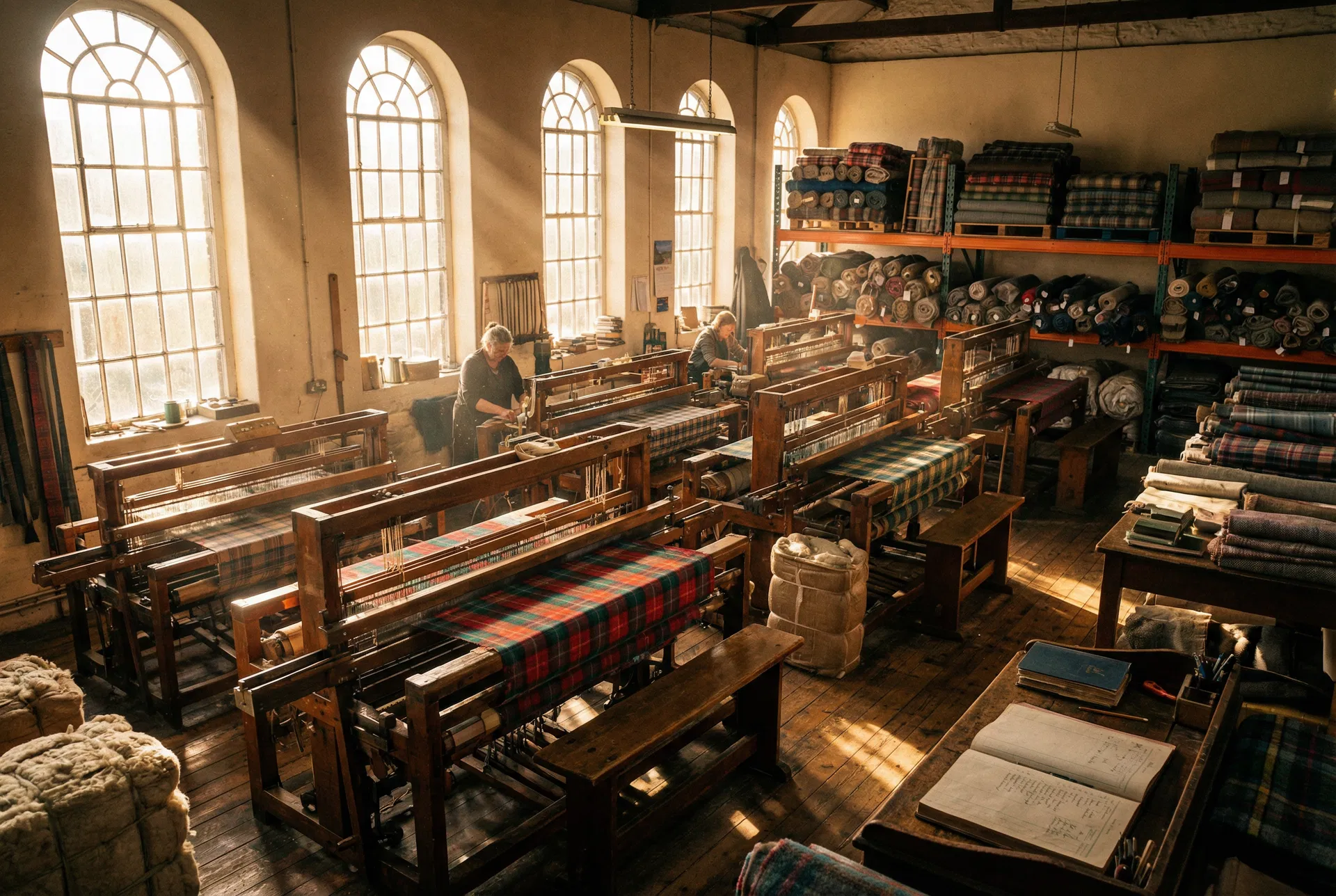 Victorian-era looms at the Islay Woollen Mill