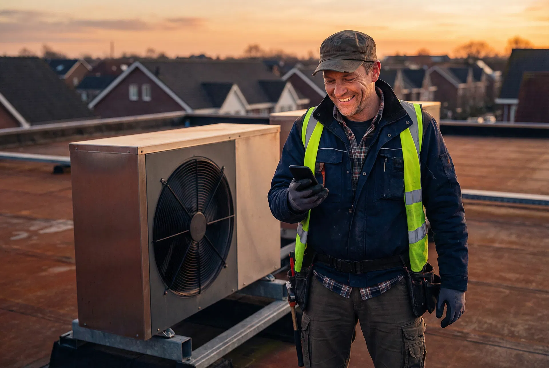 SHK-Techniker erhält automatisch gebuchten Termin auf dem Smartphone