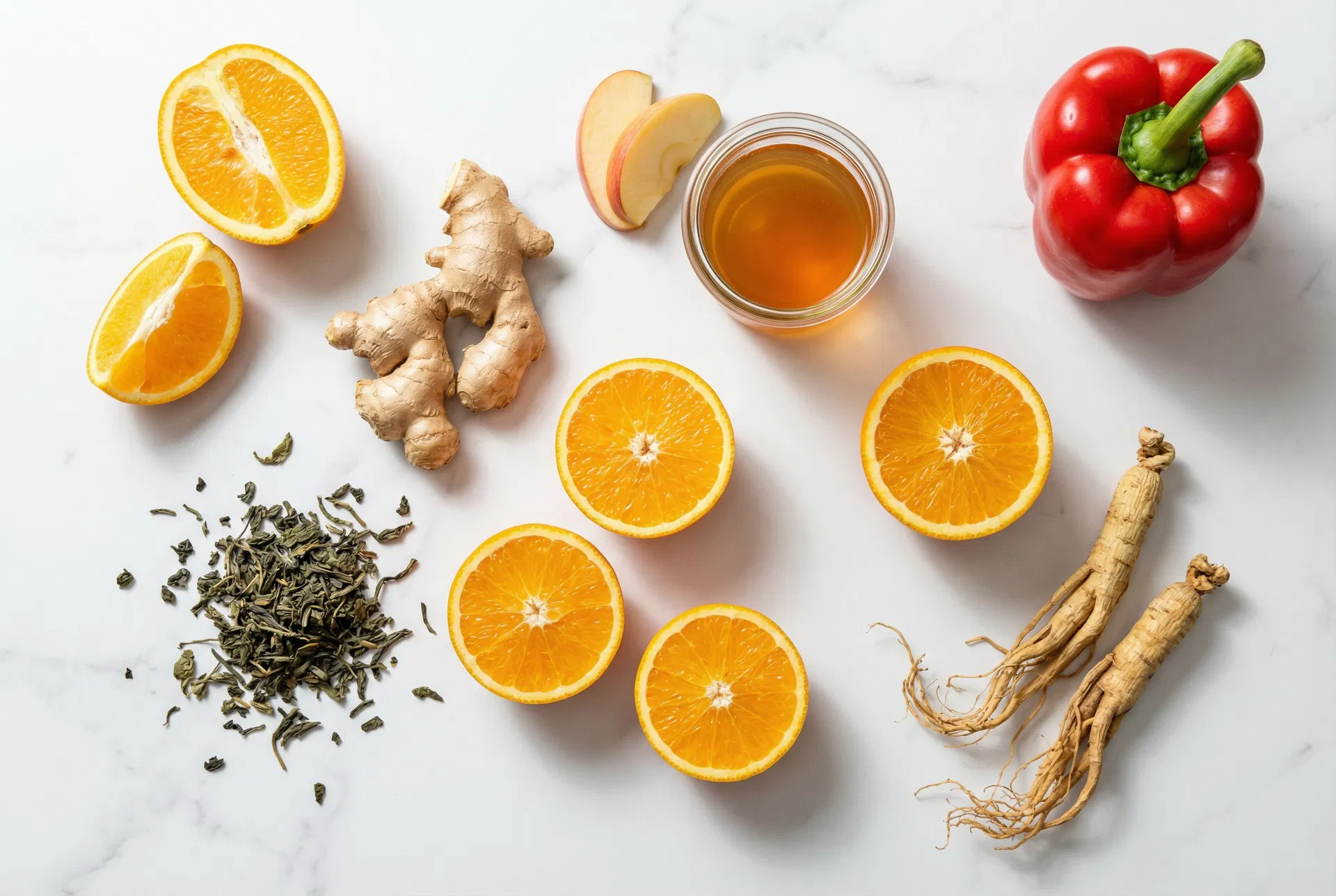 The natural ingredients in CitrusBurn including Seville orange, ginger, and green tea
