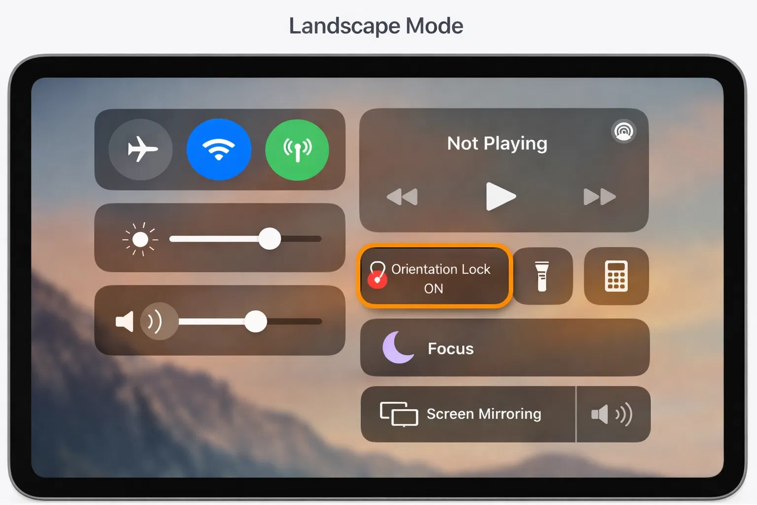 iPad orientation lock feature in Control Center