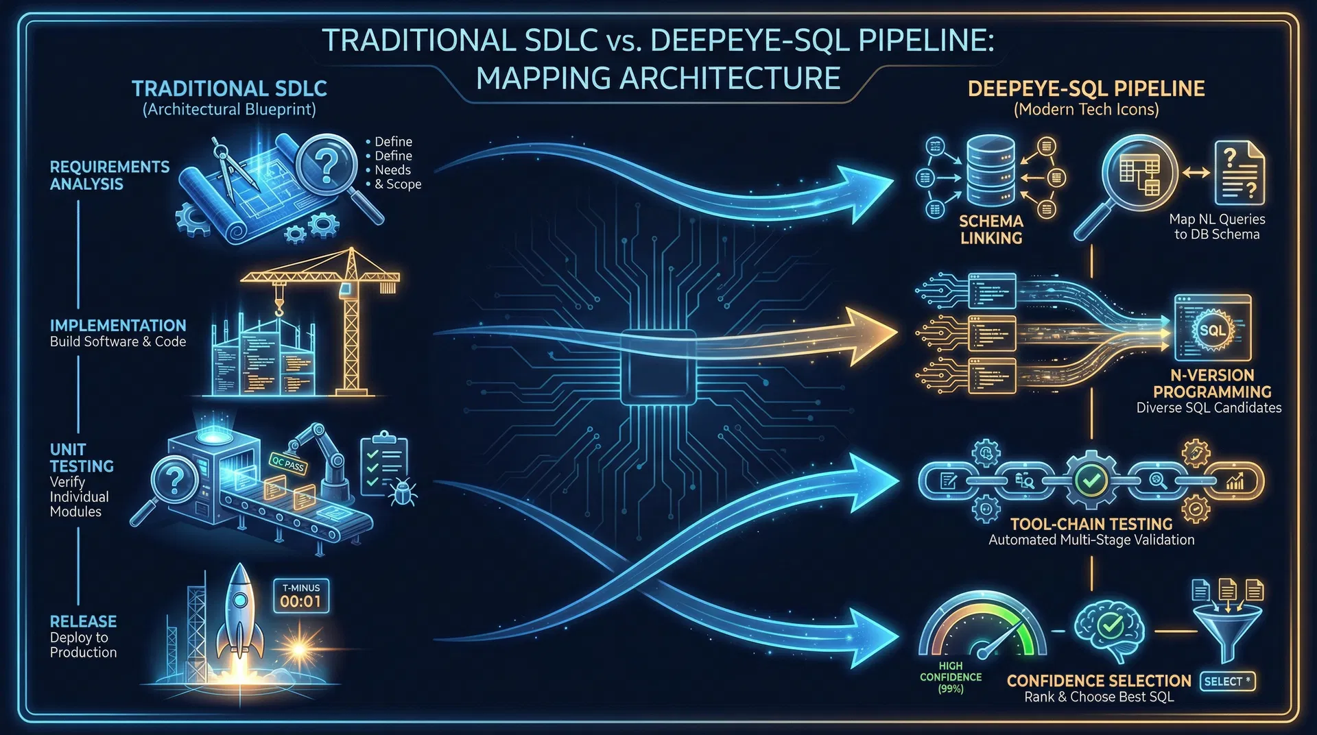 SDLC to DeepEye-SQL pipeline mapping