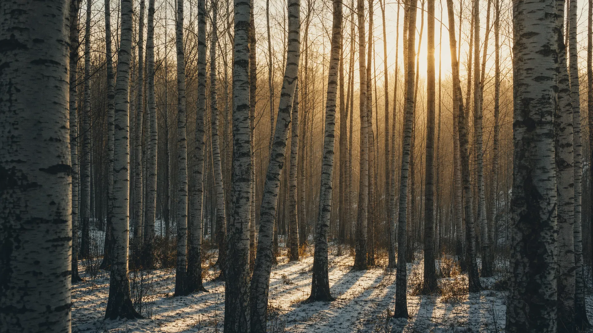 Birch forest at dawn — symbolic of 白桦林