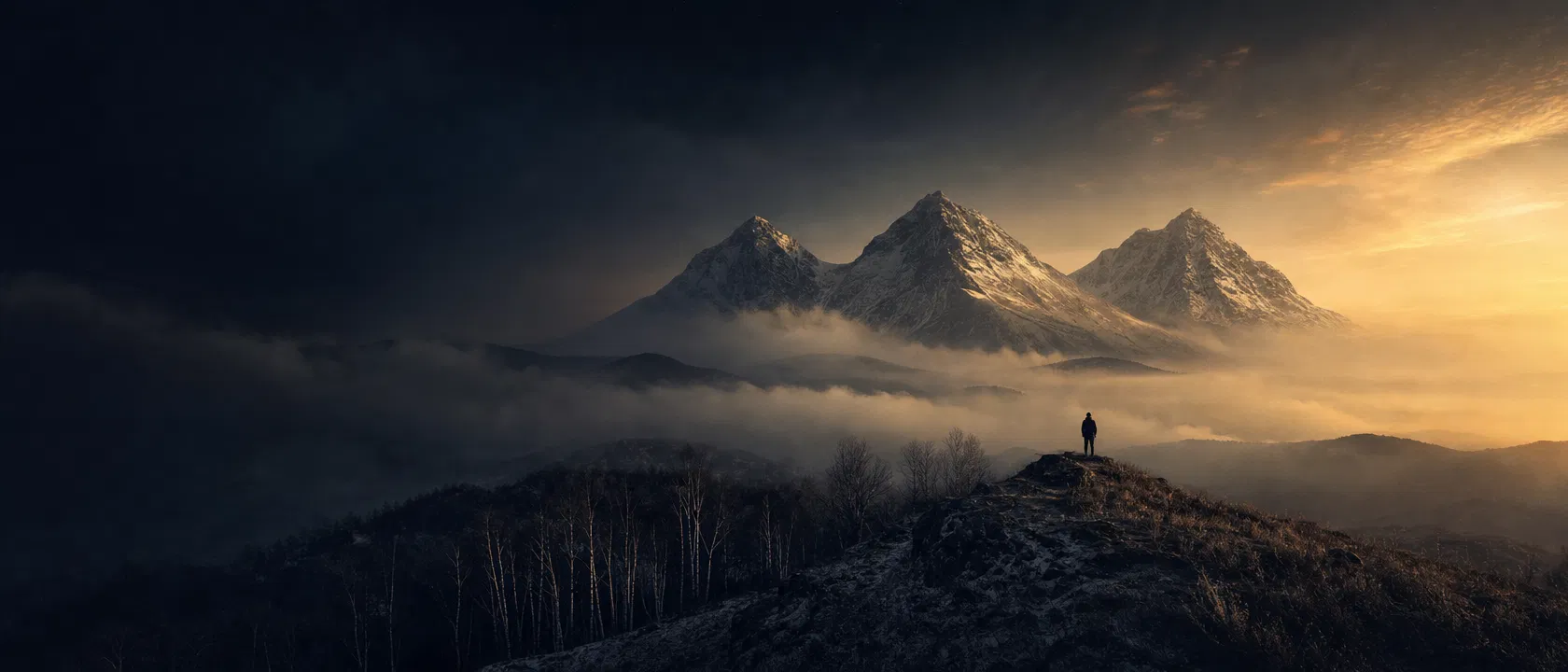 Three peaks at dawn — symbolic of Choi Seongryong's birthplace 三峰村