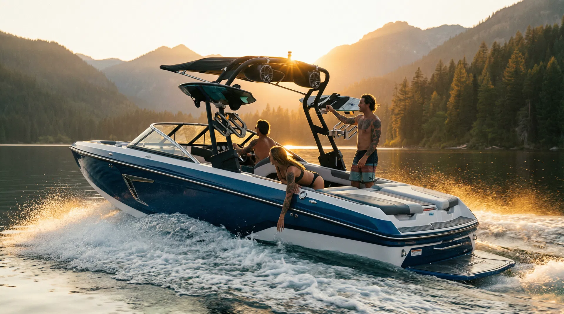 Surf boat on Shuswap Lake