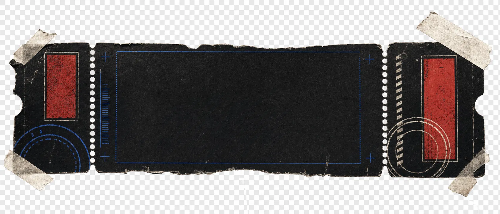 Blank torn ticket strip artwork