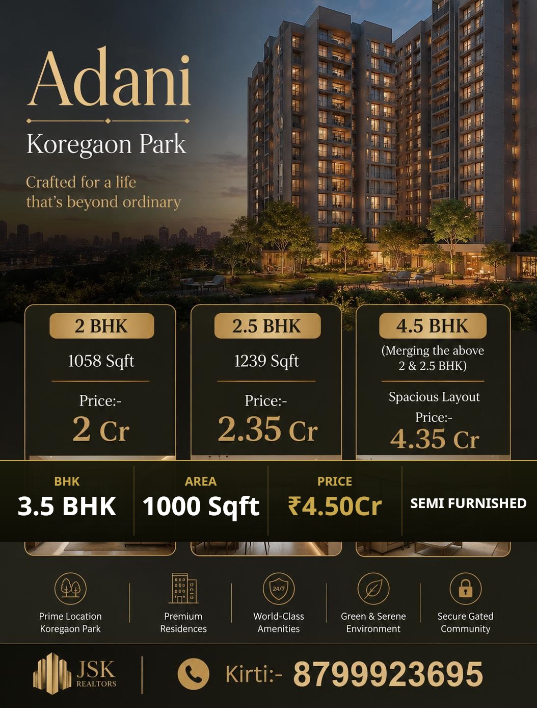 3.5 BHK Apartment Garden Apartment Koregaon Park - Image 1