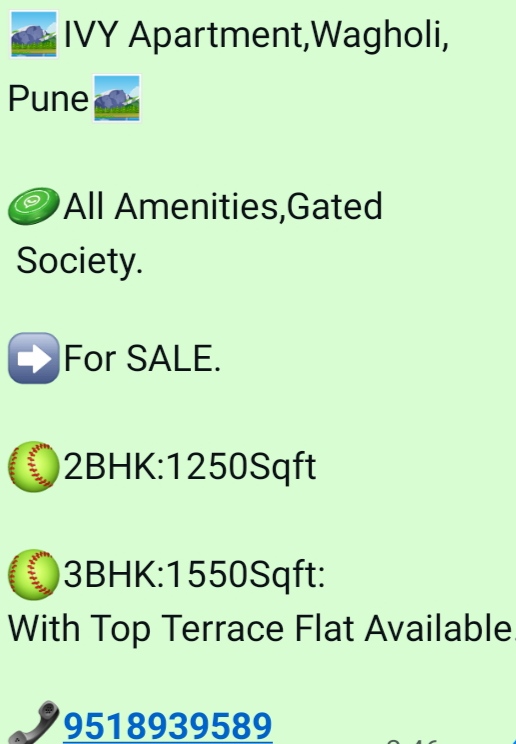 3 BHK Flat for Sale in Wagholi - Image 1