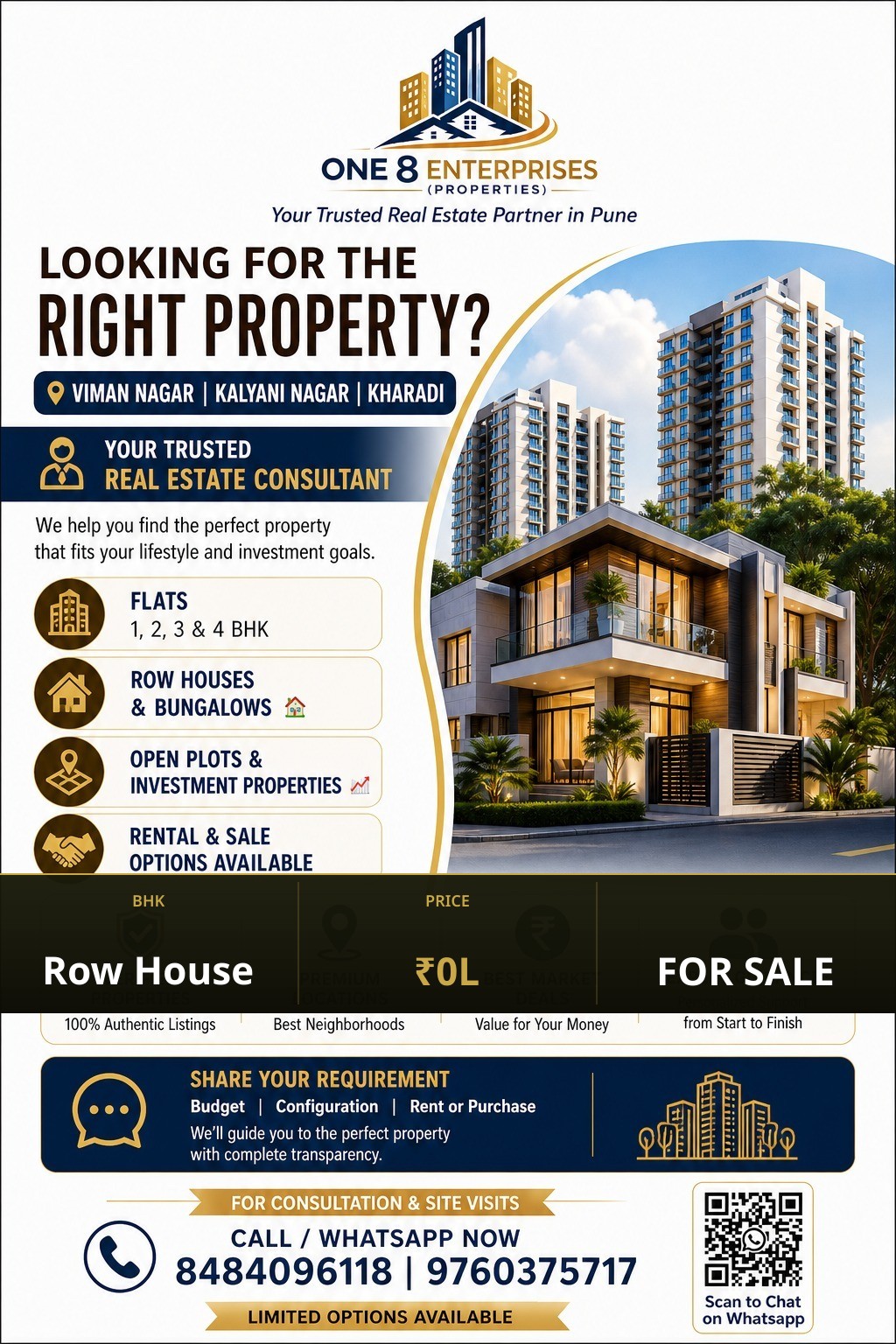 Looking for 3BHK Row House in Kalyani Nagar, Pune for Sale - Image 1