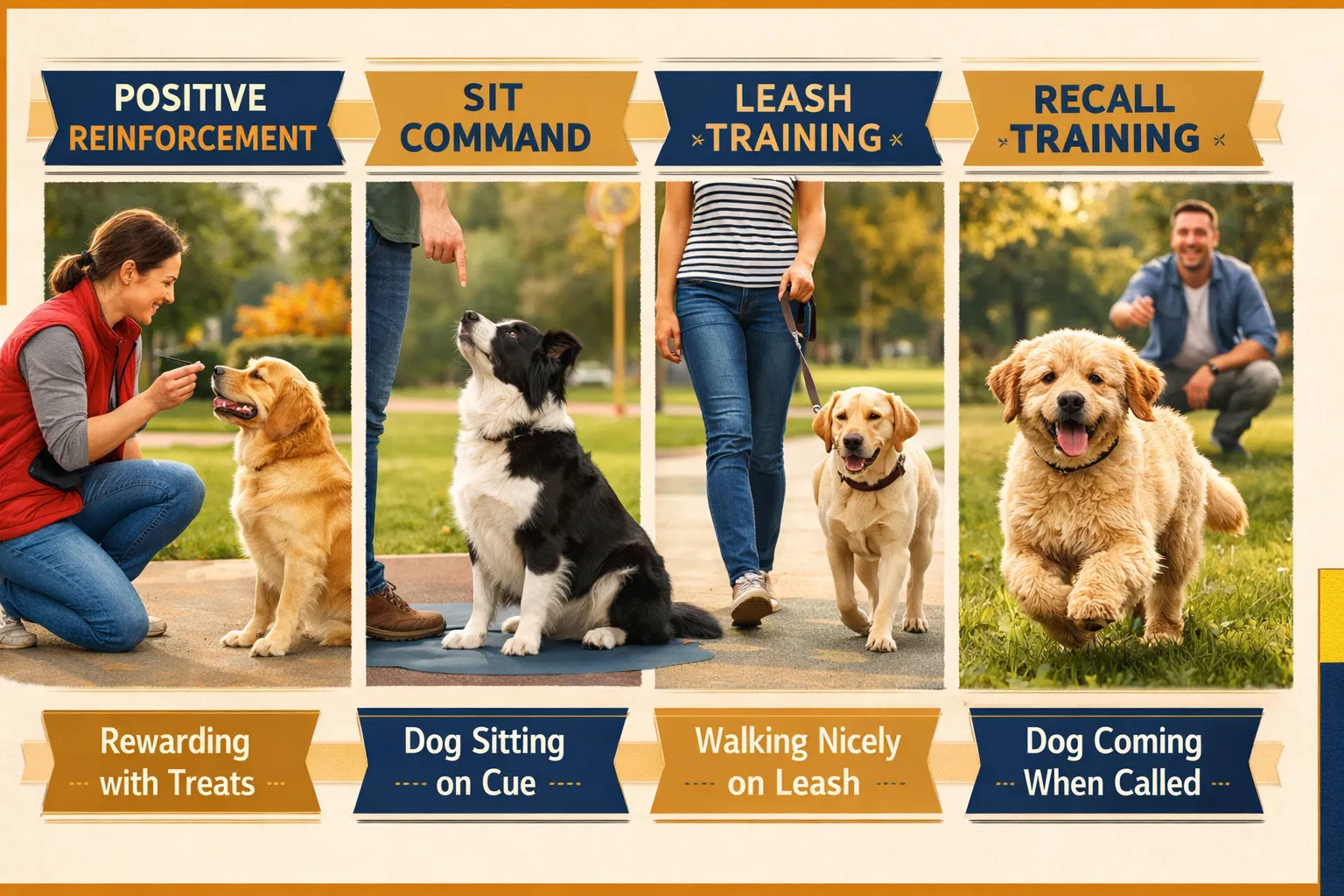 Dog training methods infographic