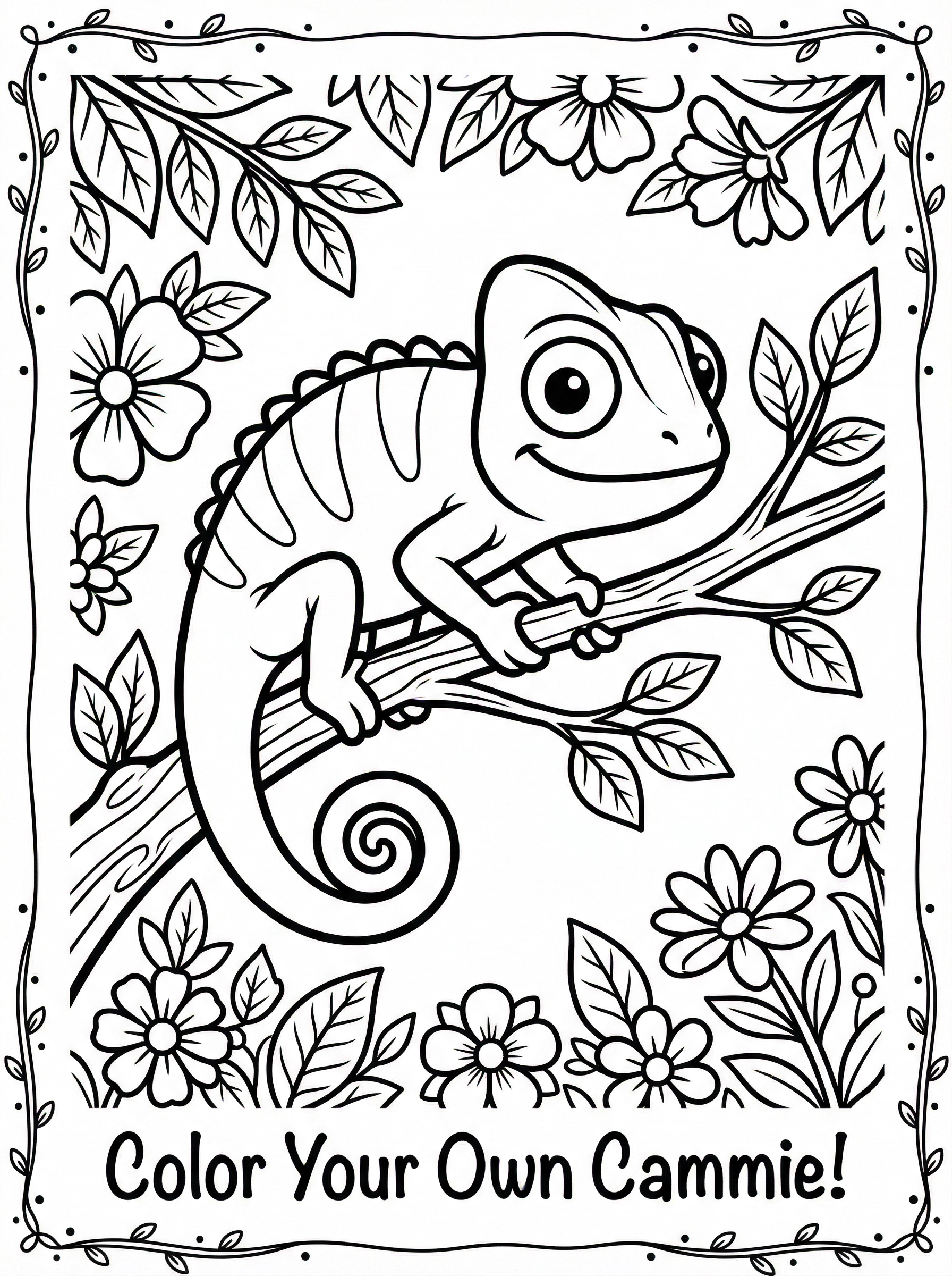 Cammie the chameleon coloring page