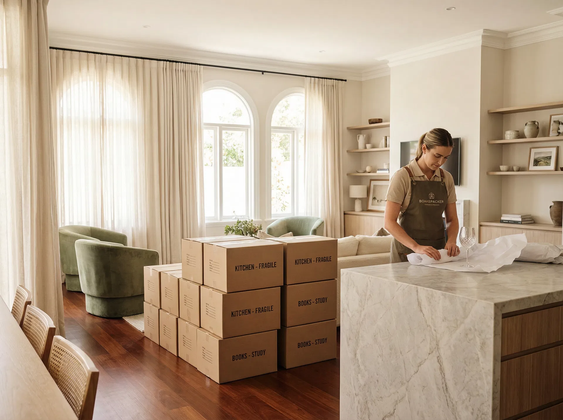 Professional packing service in a Perth home