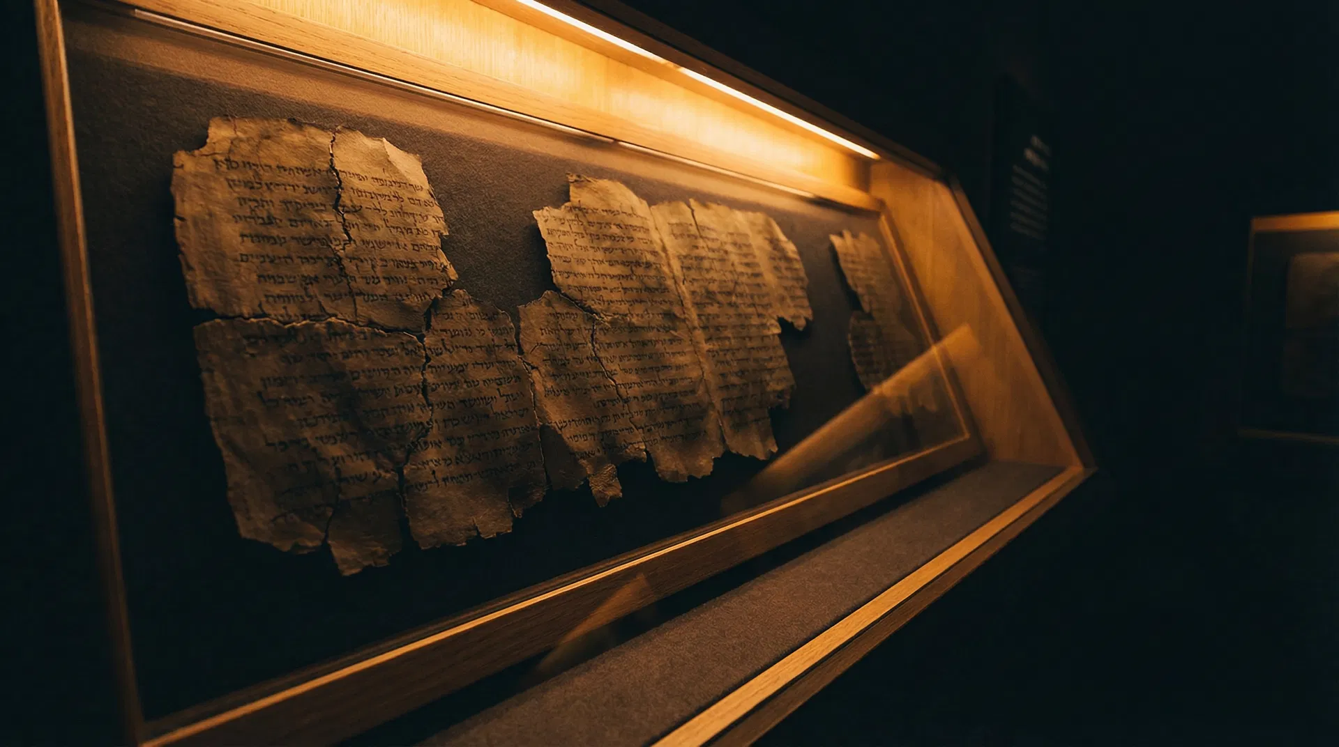 Dead Sea Scrolls in museum display