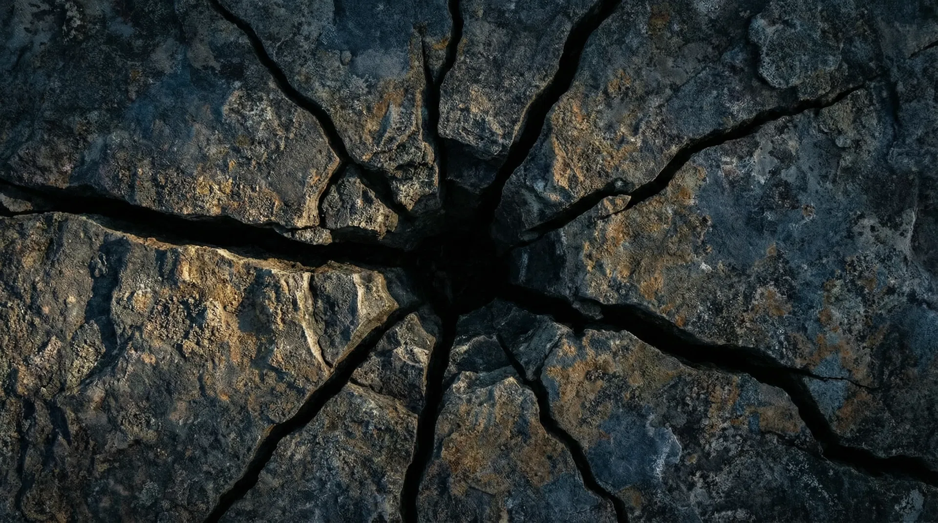 Cracked stone representing the Fall