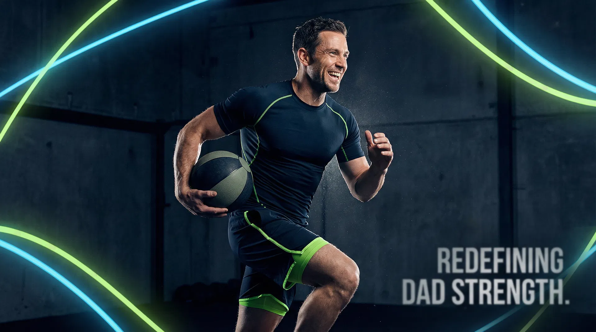 Fit dad in athletic wear