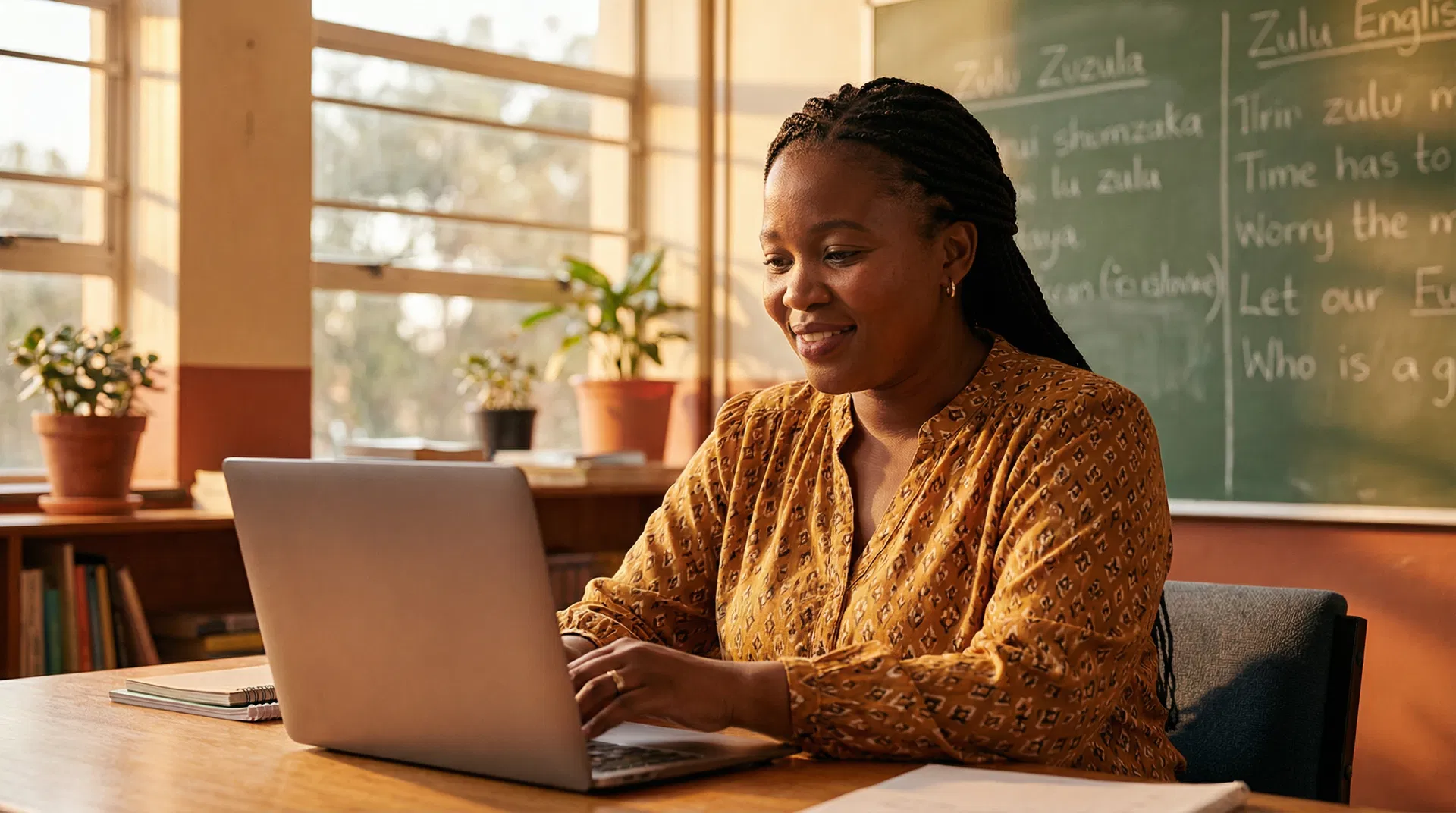 South African teacher using AI tools in her classroom
