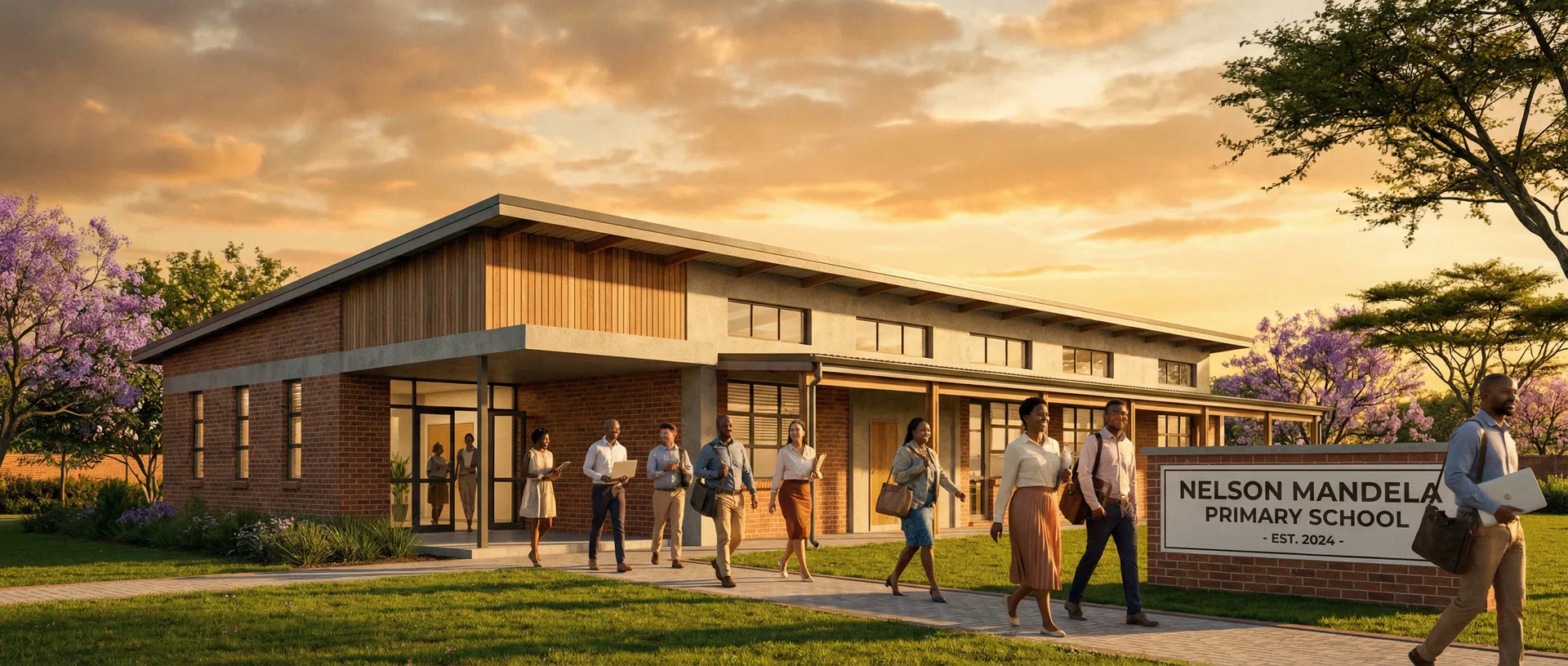 South African school at golden hour