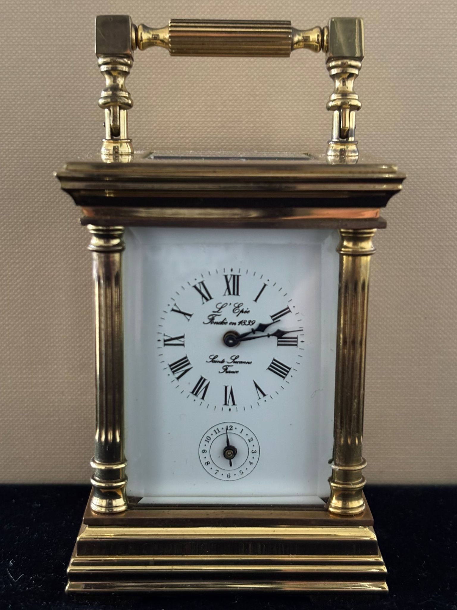 L'Épic Carriage Clock, Column Style, Founded in 1839