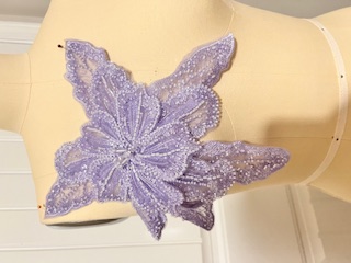 lavendar floral 3D applique