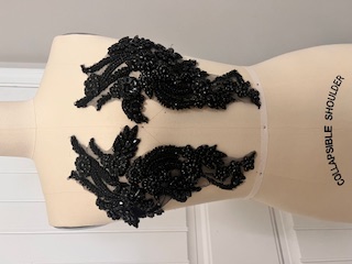 Black embellishment applique pair-B12
