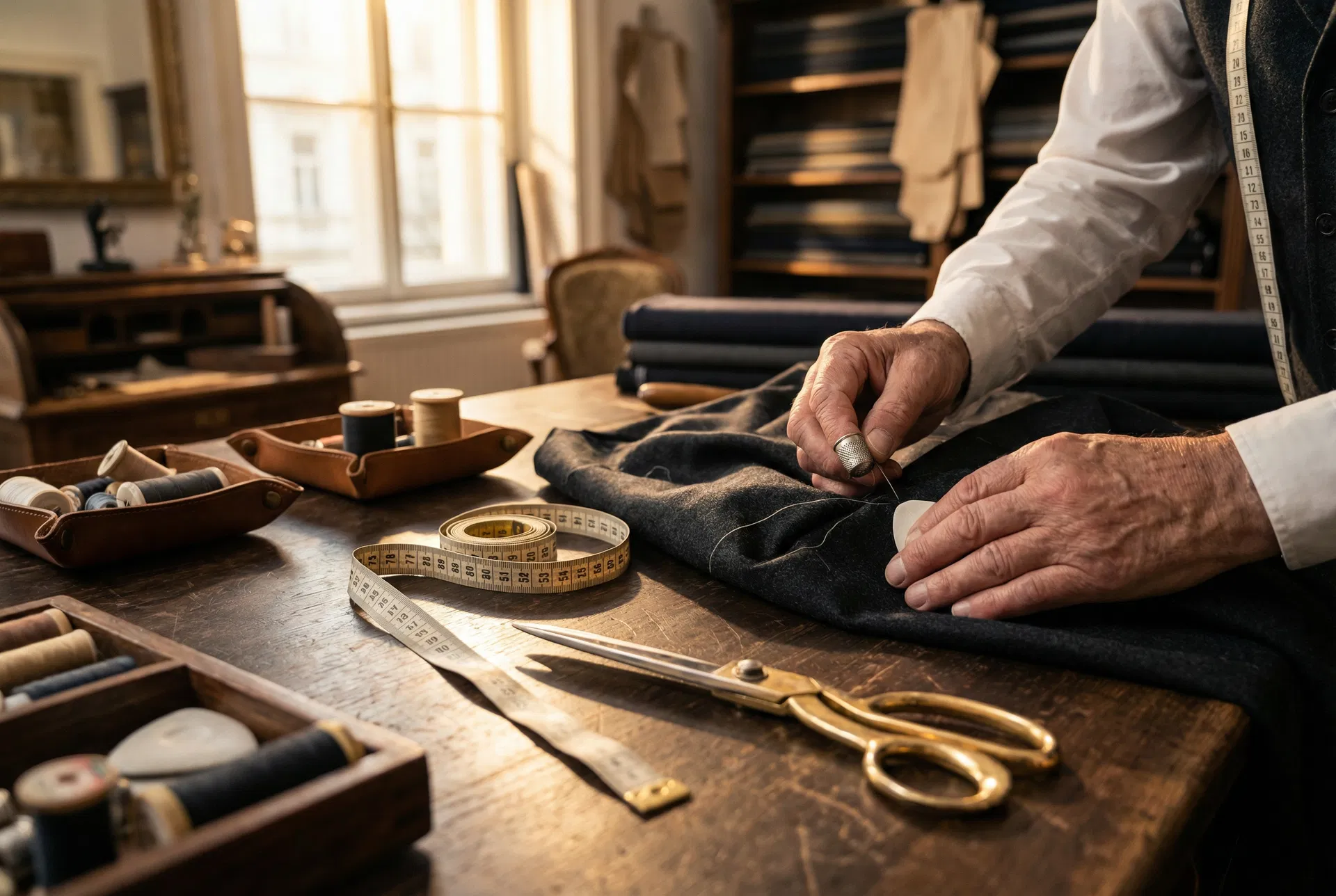 Meister Schneider Ismail Cebi bei der Arbeit im Atelier Wien