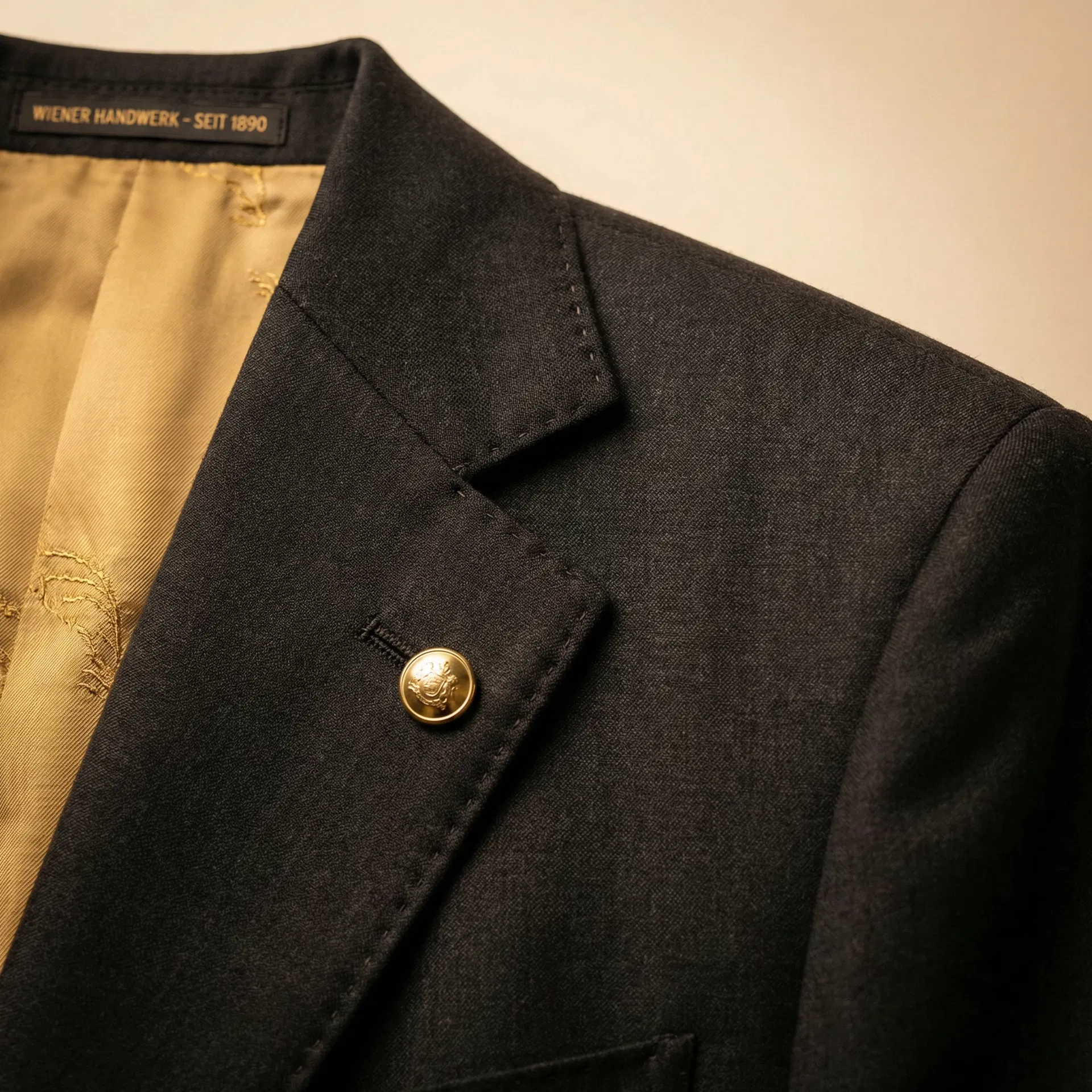 Präzise Schneiderarbeit – Anzugdetail