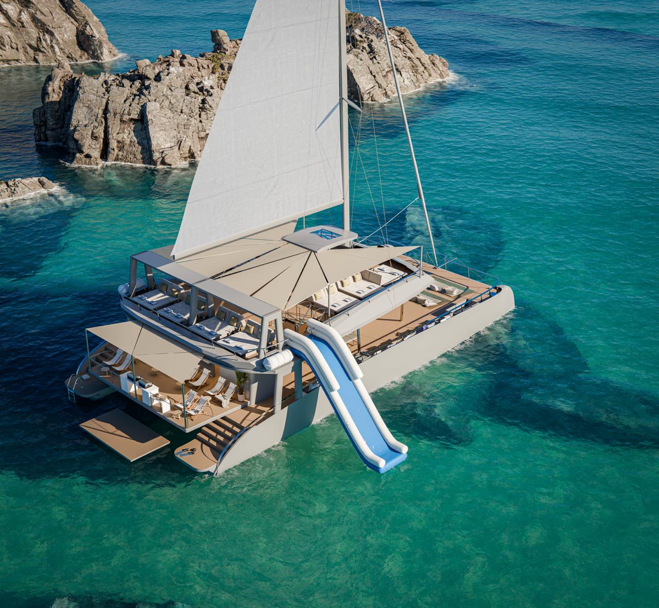 Catamaran from above