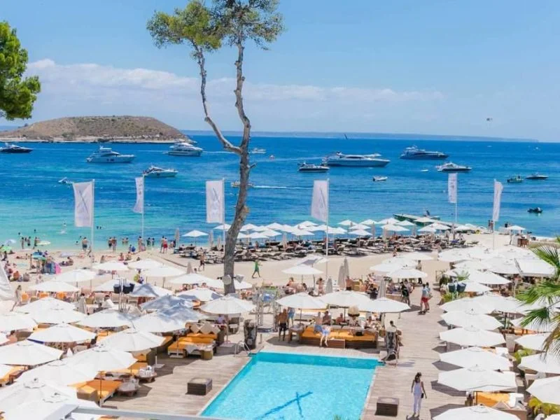 Luxury beach club in Ibiza