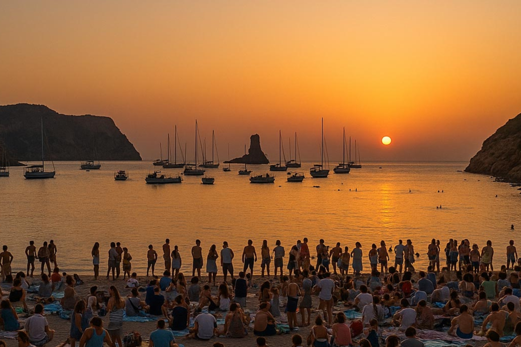 Cala Benirrás beach in Ibiza