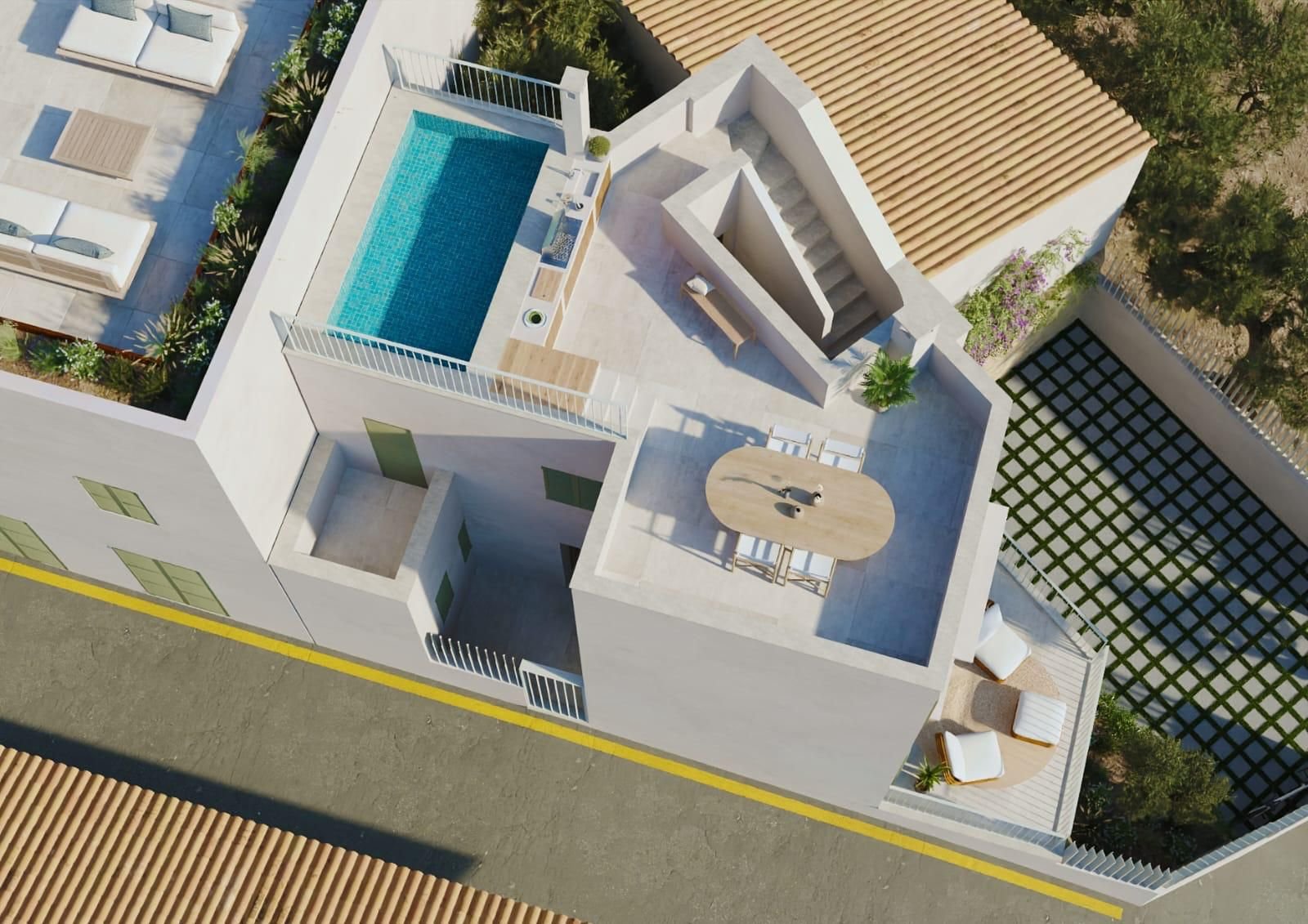 Radhus med havsutsikt och privat takterrass i Genova