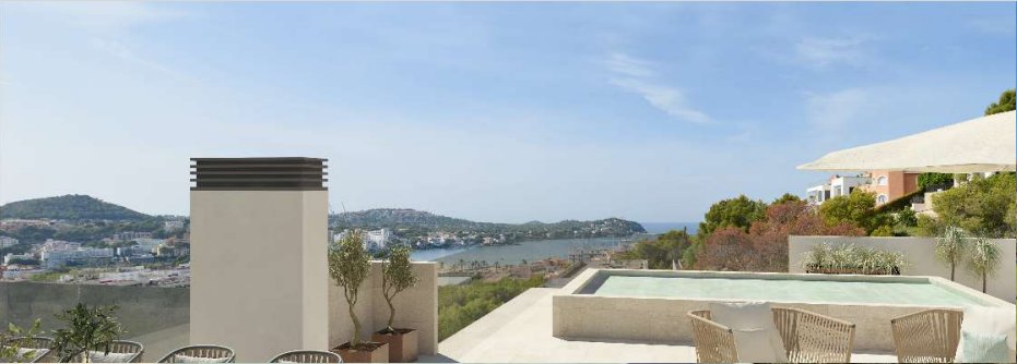 Penthouse with sea view and private pool in Santa Ponsa