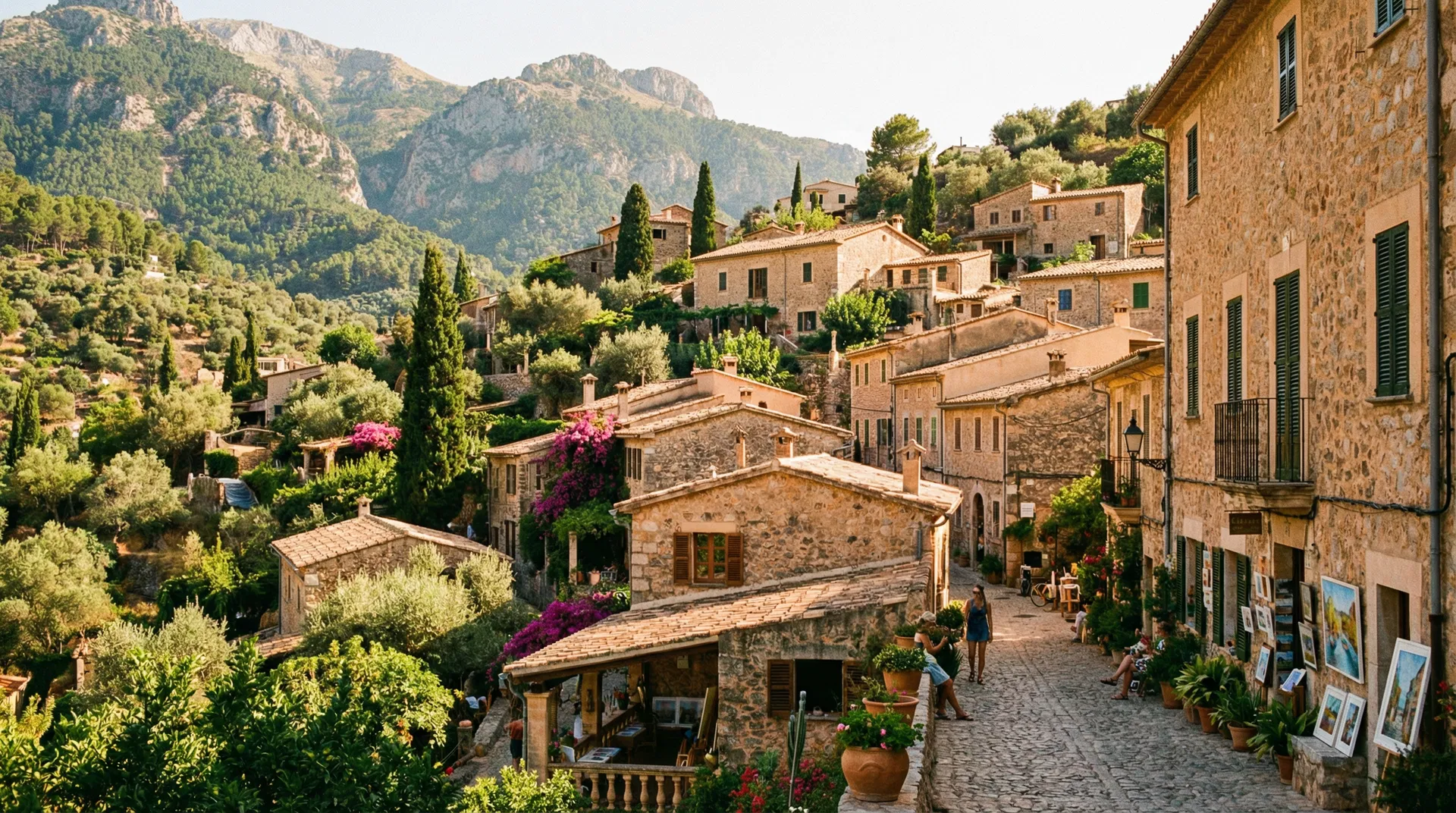 A dark green Jeep Wrangler at a coastal viewpoint in Mallorca