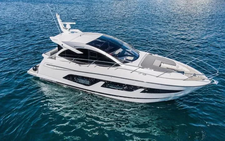 Yacht sailing along Croatia's Dalmatian Coast near Dubrovnik old town