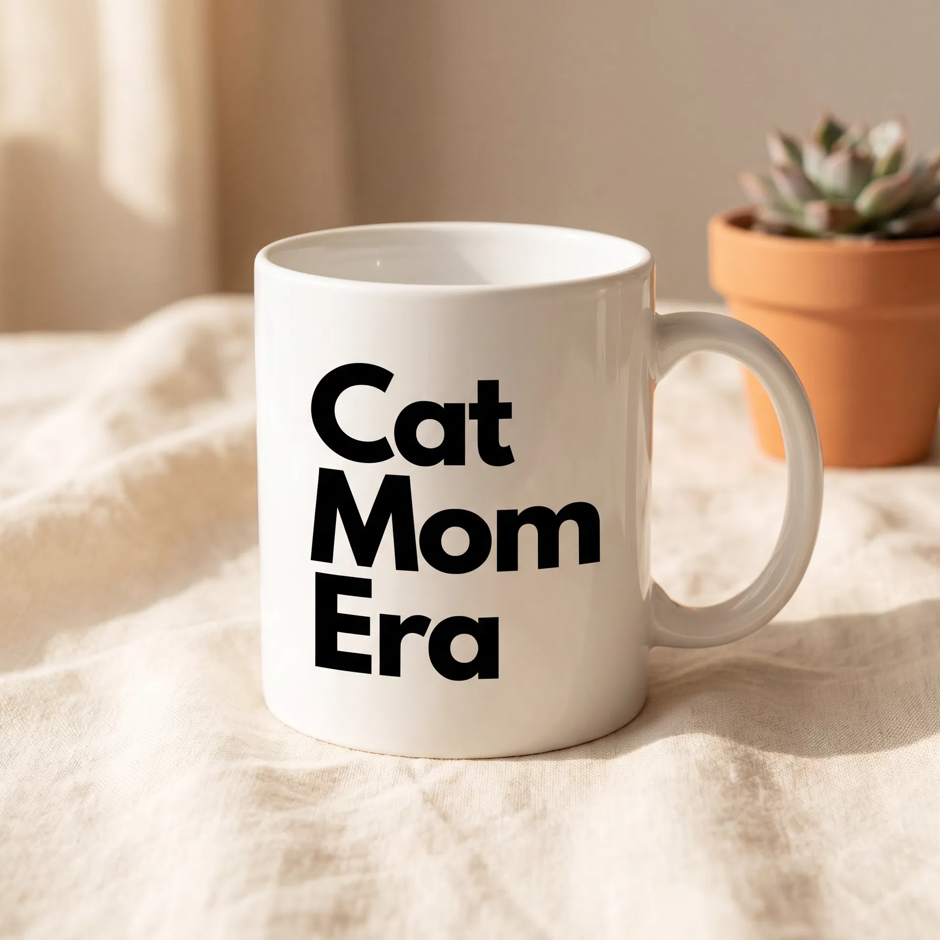 Cat Mom Era — white ceramic mug
