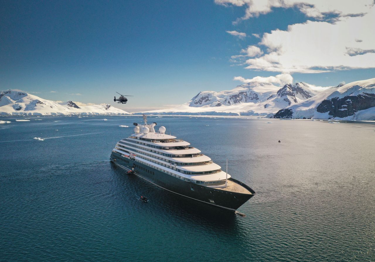 scenic expedition cruise sailing through arctic waters