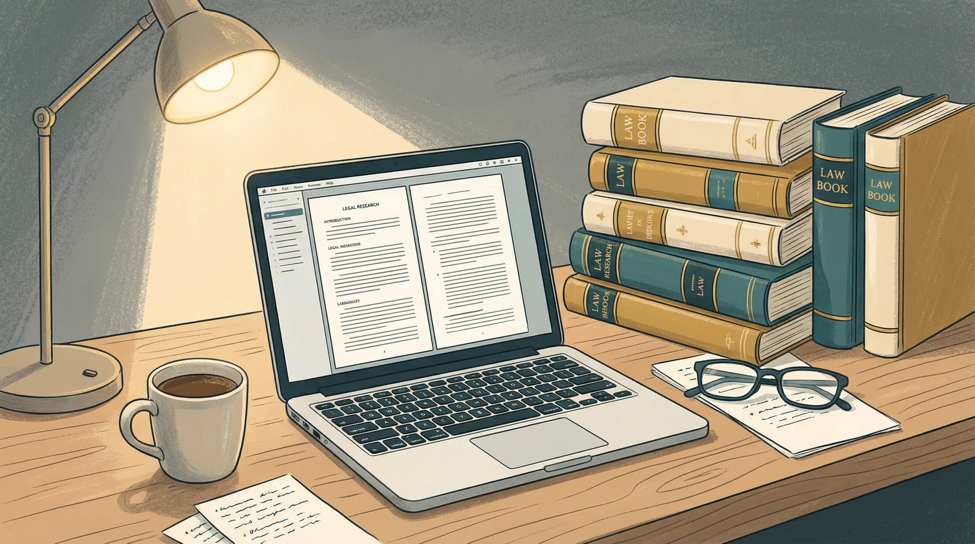 Legal research workspace